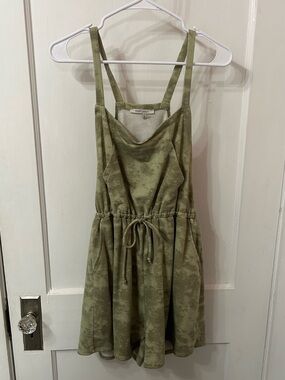 Cozy Casual Olive Green Strappy Romper